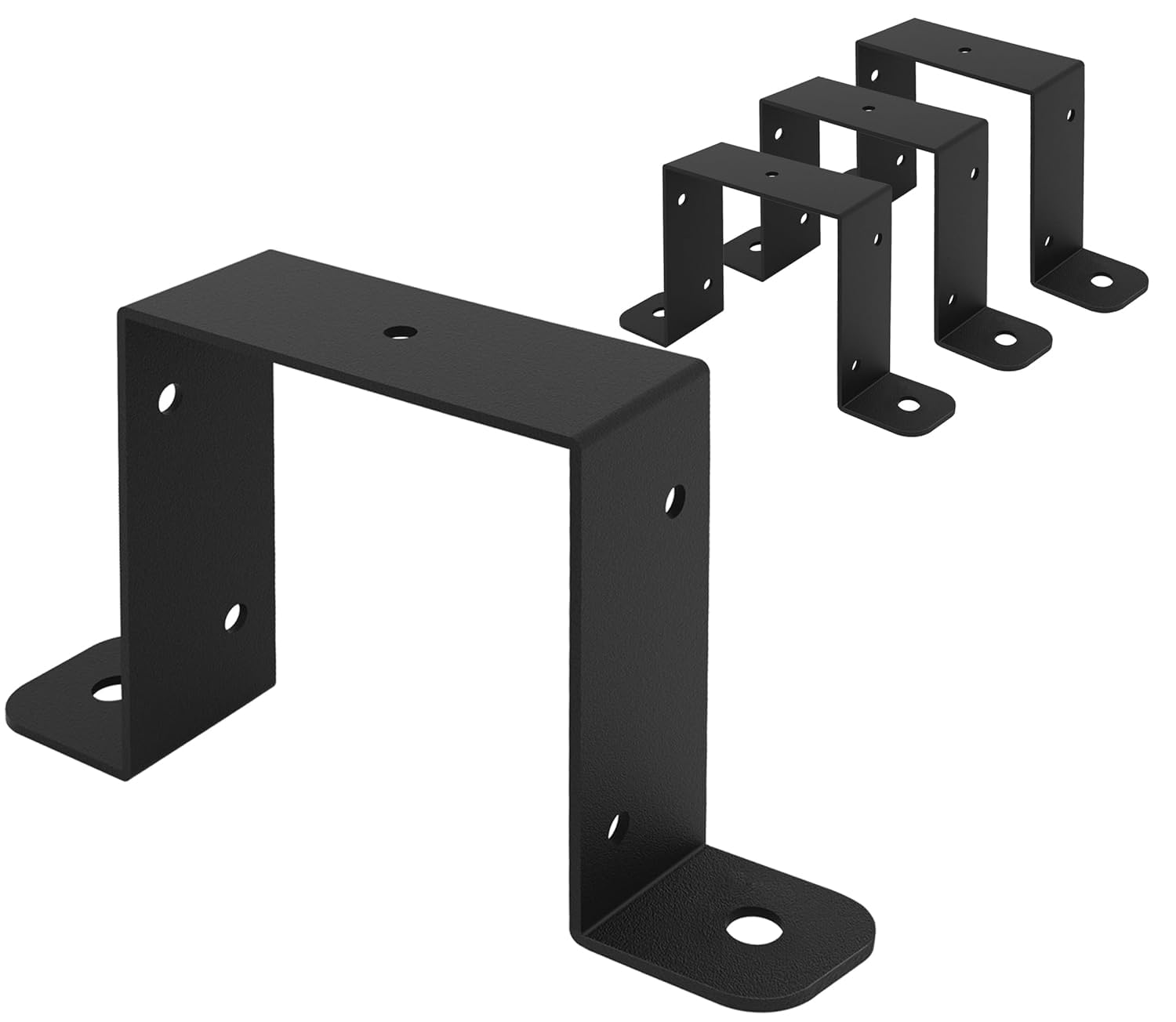 YZZHAJ 4PCS Shaped Connector Bracket Fence Panel Security Brackets, Concrete Post Clips, Security Anchor for Fence Panels Suitable 89x89 mm Concrete or Wooden Posts
