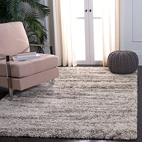 SAFAVIEH Hudson Shag Rug 5'3"x7'6", Plush Modern Ivory & Grey SGH206A