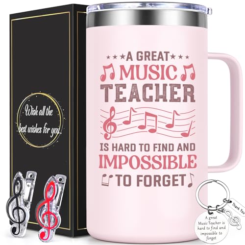 Lifecapido Music Teacher Gifts, 20oz Coffee Mug with Keychain Musical Note Clip, Birthday...
