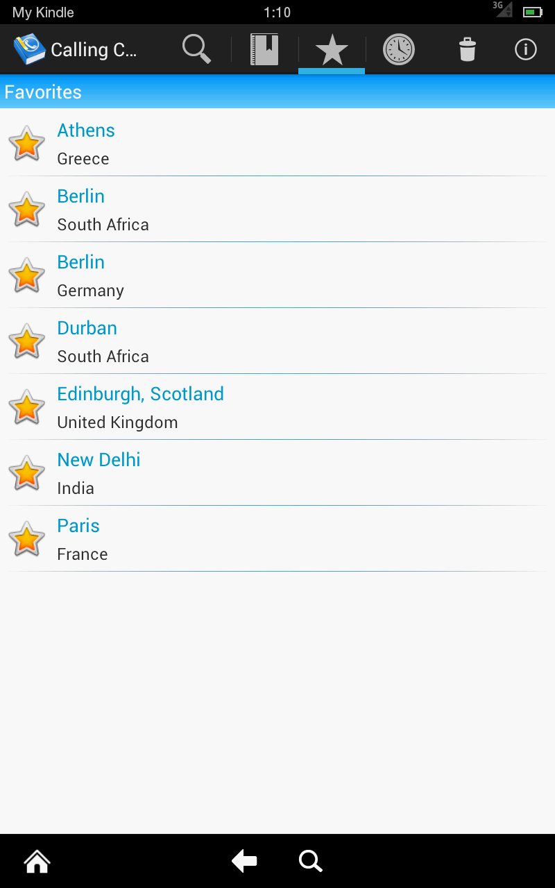 Calling Codes - App on Amazon Appstore
