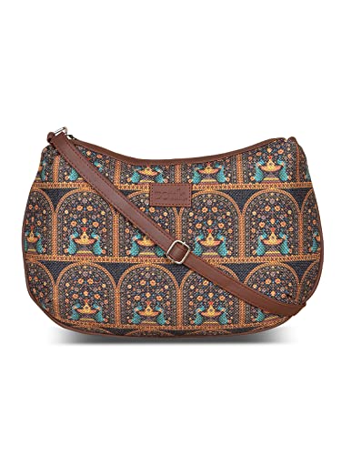 ZOUK Bolso de hombro de cuero vegano 100% aprobado por PeTA para mujer, Pavo real indio real, 12.5 x 9 x 3 ZOUK Bolso de hombro de cuero vegano 100% aprobado por PeTA para mujer, Pavo real indio real, 12.5 x 9 x 3