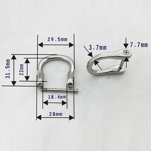 Miniatura 3 de lasenersm 6 piezas de anillo en D de metal con hebilla de herradura en forma de U, anillo en D de bloqueo de aro de metal para bricolaje, repuesto
