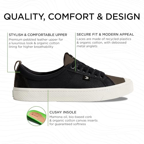 OCA Low Premium Leather Sneakers, Comfortable Shoes for Women, Lightweight & Sustainable, Versatile Casual Footwear with 100% Vegan Insoles, Rubber2