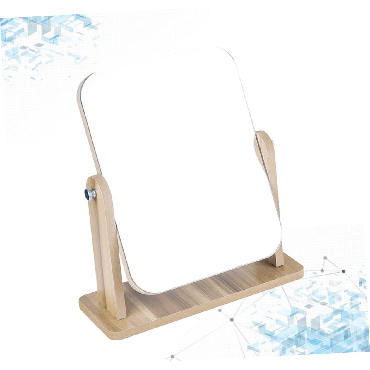Specchio cosmetico in legno da 1 pezzo con luci tavolo(24.5L x 27.5W cm)