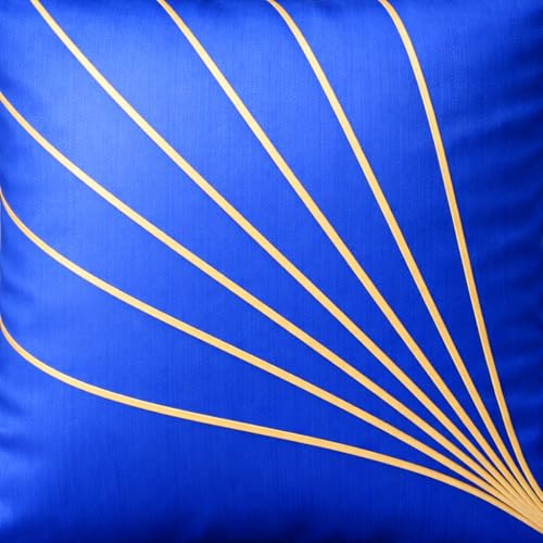Image of LOFEY Dupion Silk Cushion Cover, 16 x 16 Inch (40 x 40 cm), Decorative Sofa Pillow Cover, Zipper Closure (2, Blue)