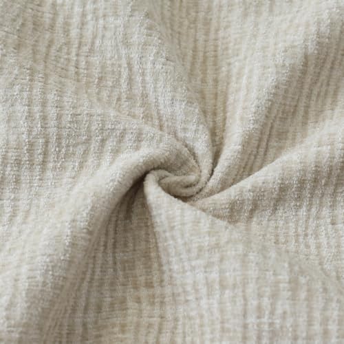 OTOSTAR Couch Throw Pillow Covers 22x22 Inch Beige Gray Soft Chenille Solid Dyed Pillow Covers with Stitched Edge Farmhouse Decorative Cushion Cases for Living Room Sofa Home Decor, Pack of 2 by OTOSTAR - Used condition - Image 4