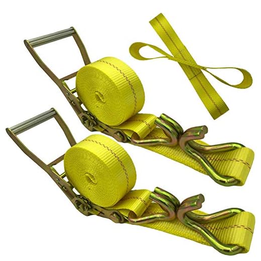 Ratchet Straps, 2" x 17' Heavy Duty Straps Load up to 10000Lbs Cargo Straps for Heavy Duty ,Double J Hooks Straps for Trucks for Moving Appliances, Lawn Equipment and Motorcycles