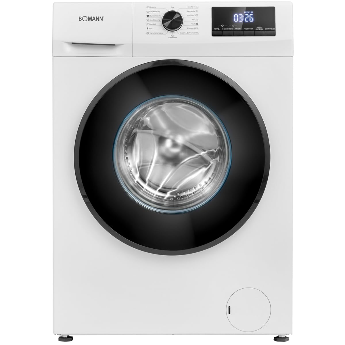 Bomann® Pralka 7 kg, maks. 1400 obr./min, wydajny, cichszy i trwały silnik inwertorowy, 15 programów, wybór czasu zakończenia, wyświetlacz LED, pralka Washing Machine, WA 7175 biała