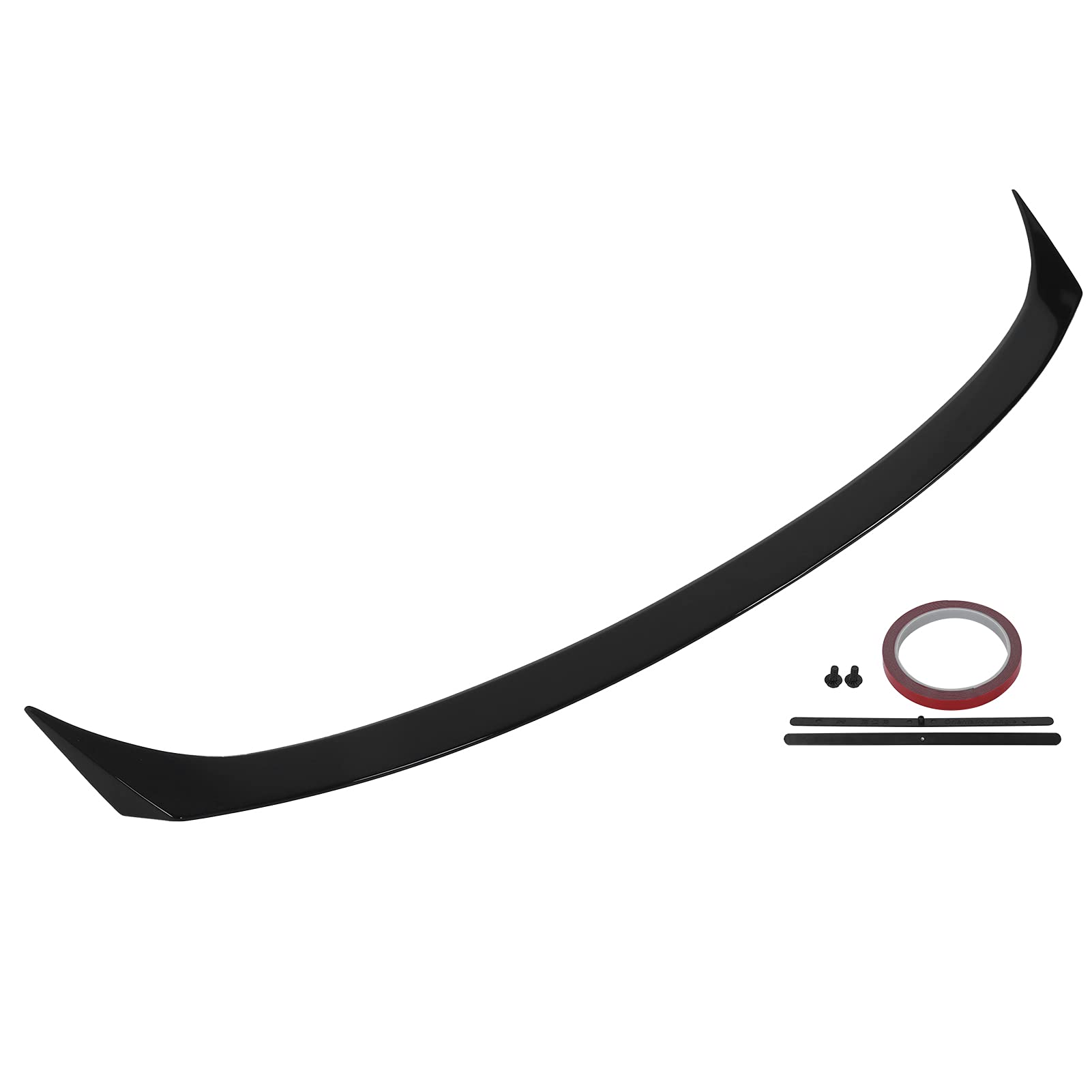 Car Tail Lip, Durable Rear Trunk Spoiler with Fiber Glass and ABS Engineered Plastic for Car(Caijing Black)