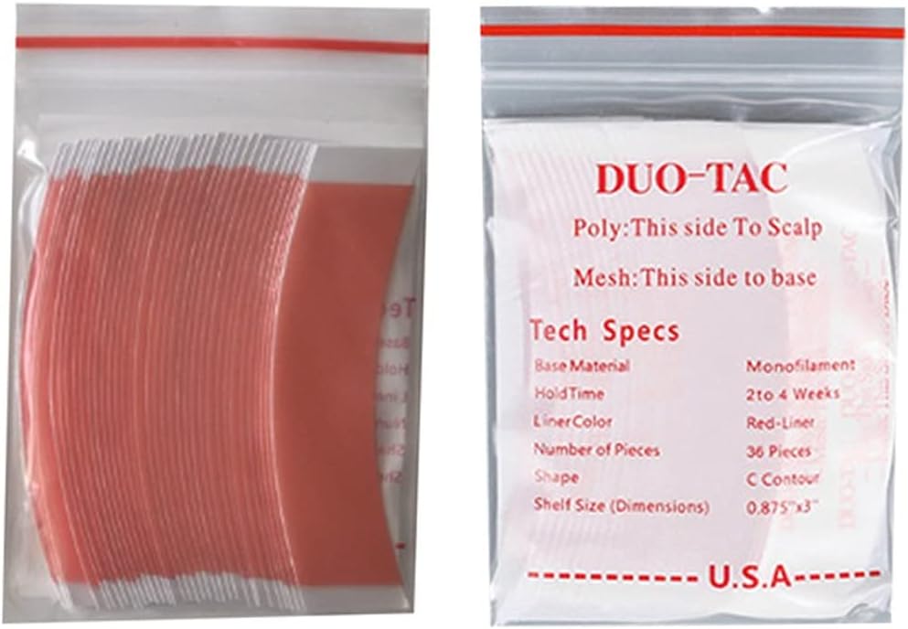 72Pcs/Lot Duo Tac Lace Wig Sided Double Tape Super Strong Adhesive Hair System Extension Strips for Toupees/Lace Wig C, Without Line