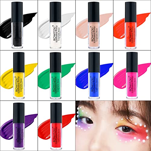 Bowitzki Professional Makeup Eye Primer Set Eyeshadow Base 10 Colors Eye Paint Cruelty-Free And Paraben-Free Eye Primer Multifunction Makeup Eye Shadow Colorful #TOP4
