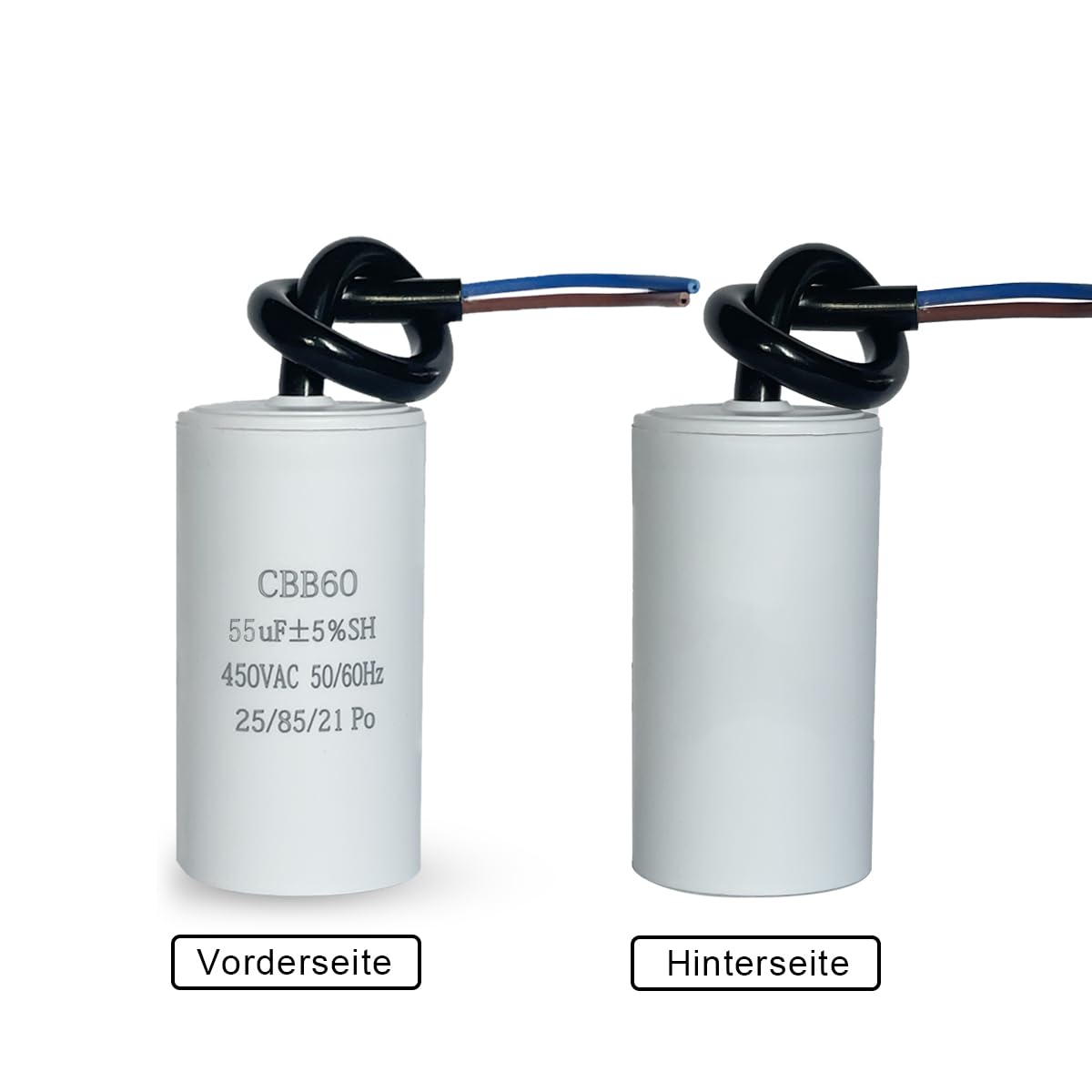 CBB60 450V 55uf 50/60HZ Kondensatory, Kondensatory tłumiące, Kondensatory rozruchowe silnika,Kondensatory microfarad (z przewodami) do kosiarek