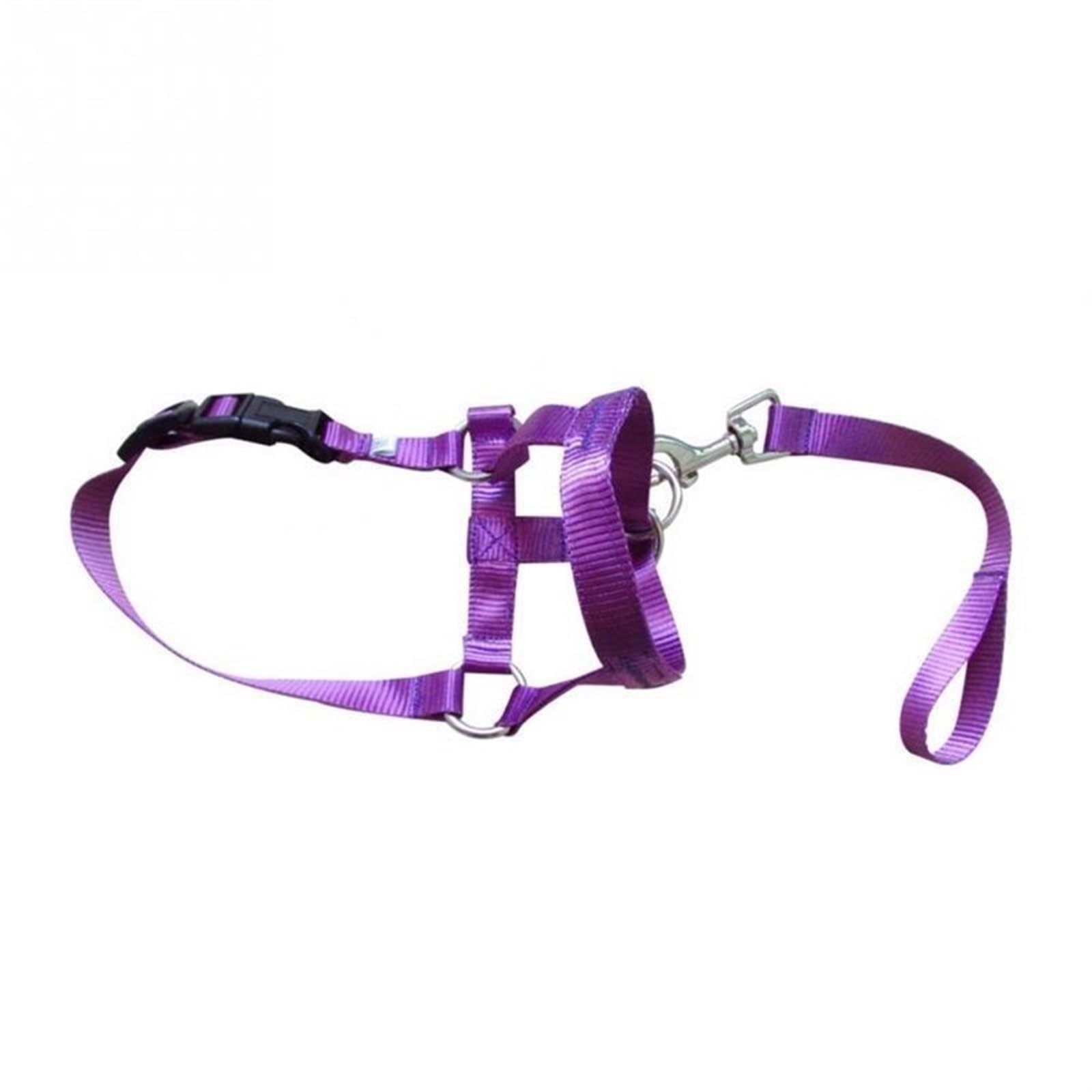 Dog Anti Bark Bite Head Leash Nylon Training Halter Collar No Pull Safe Mouth Harness Stops Pulling (Color : Purple, Size : XL) — image 1