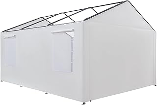 Gardesol Carport Replacement Sidewall, Replacement Sidewall Tarp for 10' x 20' Carport Frame, 180G Waterproof & UV Protected Replacement Sidewall Cover, White, Top Cover and Frame Not Included