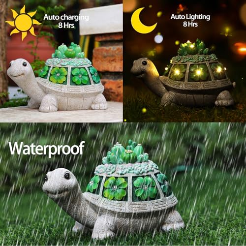 Turtle-Solar-Outdoor-Light-Garden-Statue-with-CloverDecoration-for-PatioYardLawnGifts-for-Women-Mom-Grandma Turtle Solar Outdoor Light Garden Statue with CloverDecoration for PatioYardLawnGifts for Women Mom Grandma