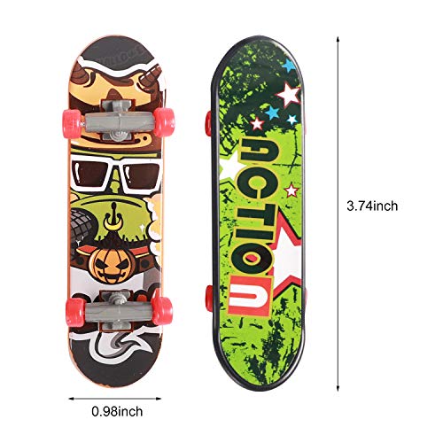 Hehali 18Pcs Finger Skateboards For Kids Mini Fingerboards Finger Toys Hand Skateboard Party Favors, Birthday Creative Gifts (12 Normal + 6 Matte) #TOP1