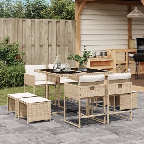 Materiale durevole: la resina intrecciata conosciuta anche come polyrattan, è un materiale sintetico resistente e a bassa manutenzione che assomiglia al rattan naturale.