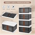 Organisateurs et stockage de placards - Boîtes de rangement avec lids & Roues 19 Gal, Bacs de rangement amovibles, Boîte de rangement pliante pour bureau, Maison, Salle de dortoir Essentiels,paquet de 4