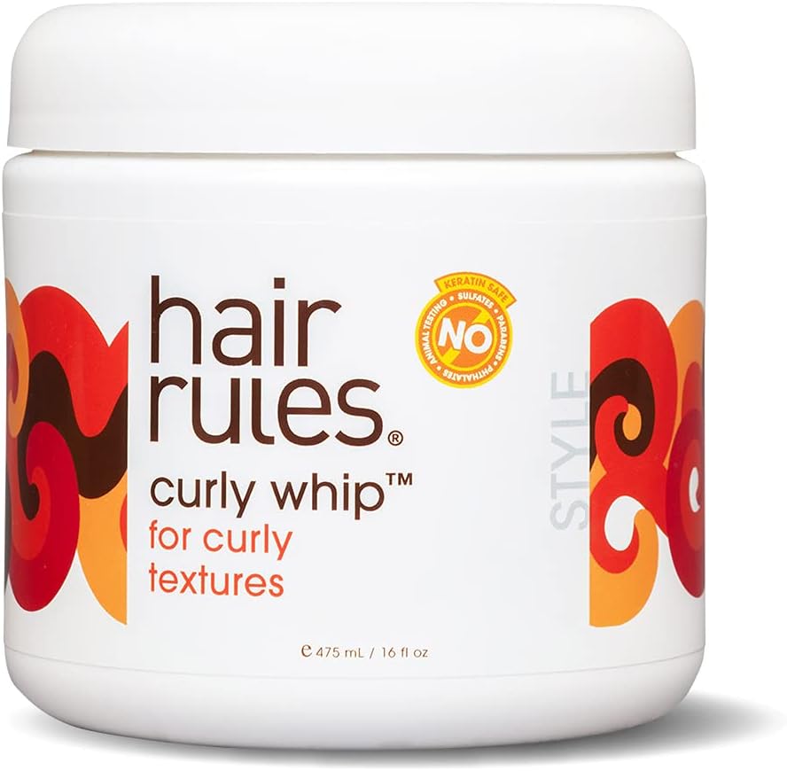hair rules Curly Whip 16oz: Anti-Frizz Wash-and-Go Gel-Cream for Thick, Ropy, Coarse, Corkscrew Curls