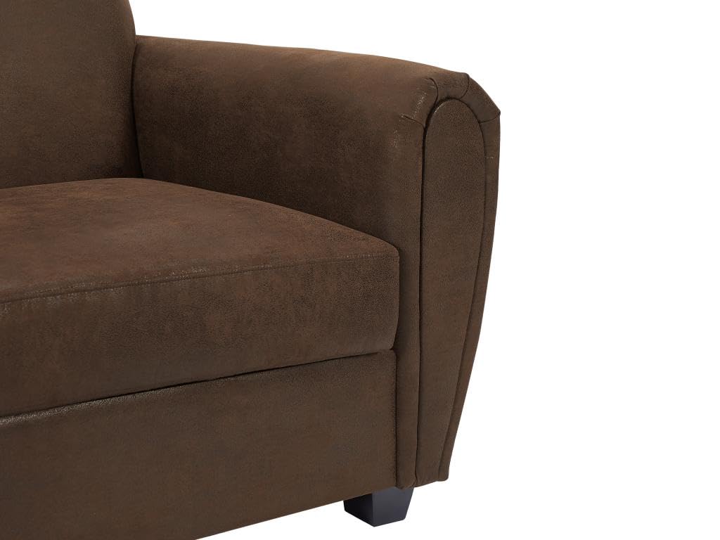 Vente-unique - Canapé 3 Places et Un Fauteuil en Microfibre Aspect Cuir Vieilli Club Victory III