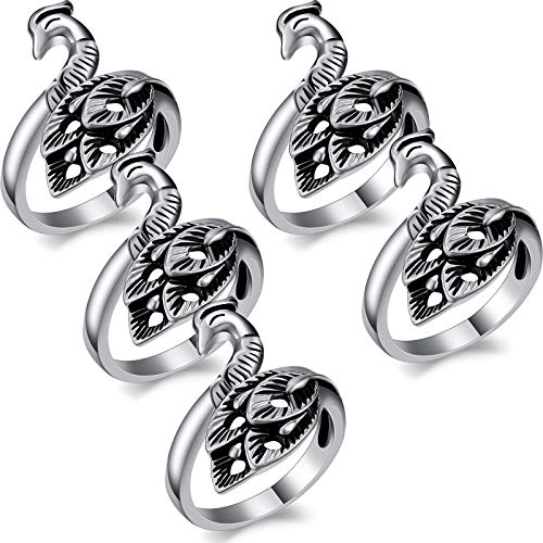 5 Pieces Adjustable Knitting Loop Ring Yarn Ring Crochet Ring Yarn Guide Finger Holder Knitting Thimble Ring for Crochet Knitting Crafts Accessories Tool for Valentine's Day