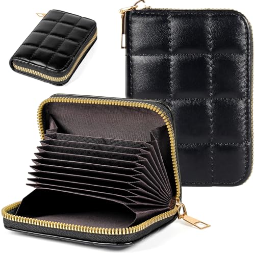 Image of Credit Card Wallet, RFID Card Case Wallet, Zipper Card Cases Holder for Men Women, RFID Blocking, KeyChain Wallet, Compact Size Card Organizer Case for Women