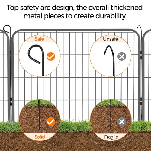 Yaheetech Freilaufgehege für Kleintiere Welpenauslauf mit Tür Laufgitter Welpenfreigehege Hundegehege Laufstall für Hund, Katze, Welpe, Kaninchen 8 Gitter je 80 x 60 cm