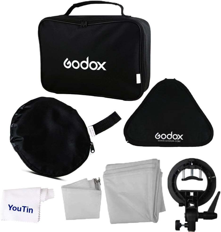 Godox Softbox Soft Box 32"x32" Bowens Mount Softbox with S-Type Speedlite Bracket, Foldable Softbox Bowens Mount for Godox AD200Pro AD200 V860II TT685II TT600 TT350