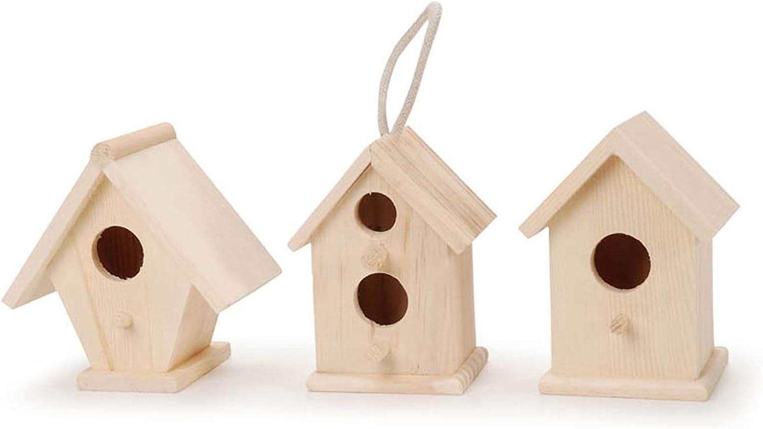 Darice Natural Wood Birdhouse, 4.5" Height (Single pack) (Styles may vary)