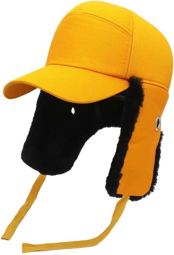 VIDI Cotton Unisex Bomber Hat Faux Rabbit Lining Railway Worker Winter Working Thicken Windproof and Warm Ski Assault Cap