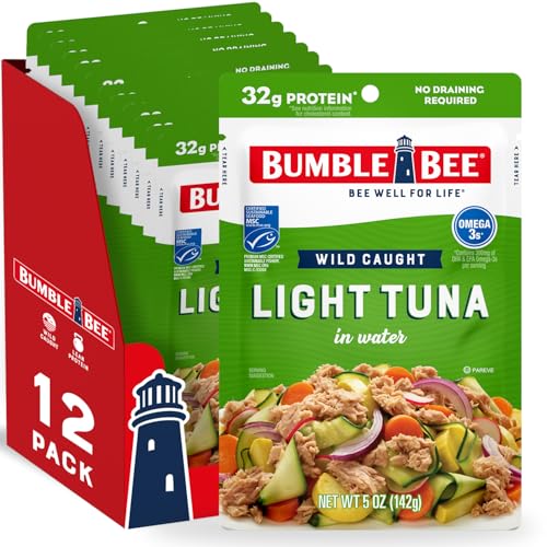 Image of Bumble Bee Chunk Light Tuna in Water, 5 oz Pouch (Pack of 12)