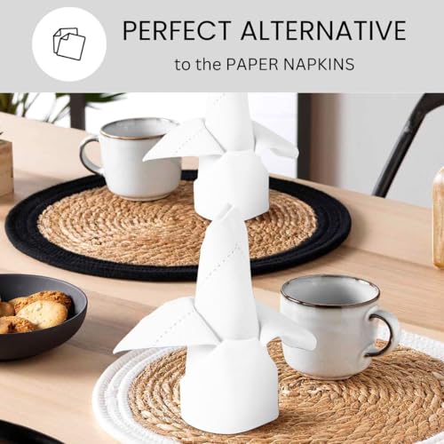 Serviettes de table ajourées de qualité supérieure en coton lavable - 7