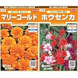 【セット買い】サカタのタネ 実咲花7632 マリーゴールドボナンザ オレンジ 00907632 + 実咲花7590 ホウセンカ カメリア咲き混合 00907590