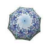 Fashion Umbrella Stylish Gift - Compact Automatic Rain Umbrella Butterfly Design Blue - Designer...