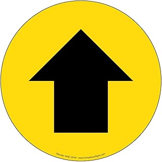 ComplianceSigns.com [Graphic Only] Arrow Floor Label Decal, 12 inch Heavy-Traffic Vinyl for Wayfinding, Made in USA