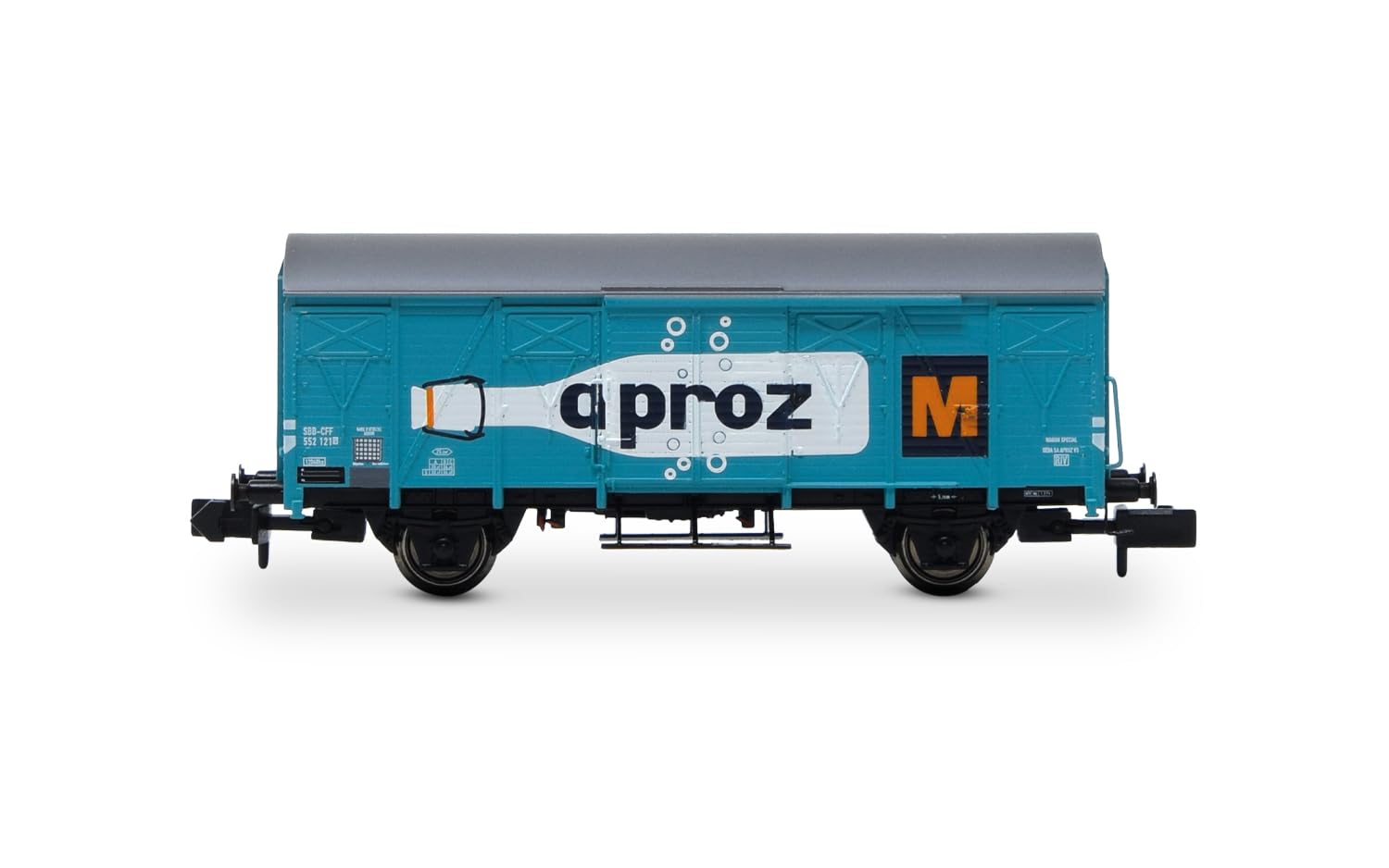 Arnold HN6683 SBB, 2-Einheiten-Pack 2-Achser geschlossener Wagen Typ Gs APROZ, ep. III für Erwachsene und Sammler, blau/weiß