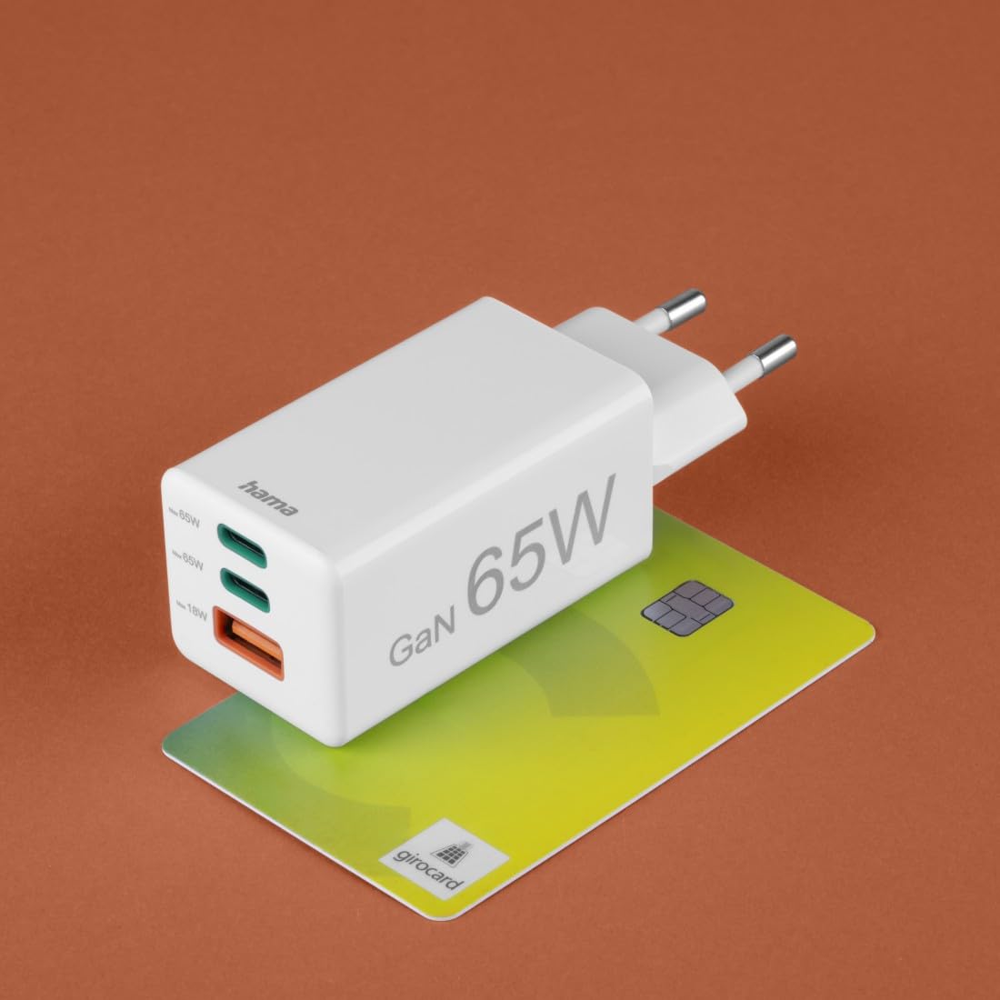 Hama Ładowarka sieciowa mini 65 W, 2x USB typ C, 1x USB A (mała, lekka, adapter ładowania, Power delivery, Quick Charge, wydajna, szybka) biała
