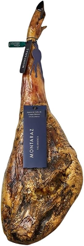 MONTARAZ® Jamon Iberico de Cebo de Campo | 50% Raza Ibérica | Curación 24 Meses | Pieza Entera de 7,5-8,5 kg | Jamón Ibérico de Cebo de Campo Calidad Gourmet | Sin Aditivos ni Conservantes