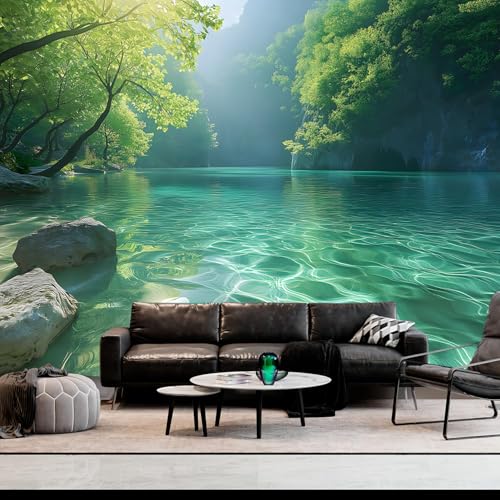 Art mural esthétique tapisserie forêt tropicale aux détails fins