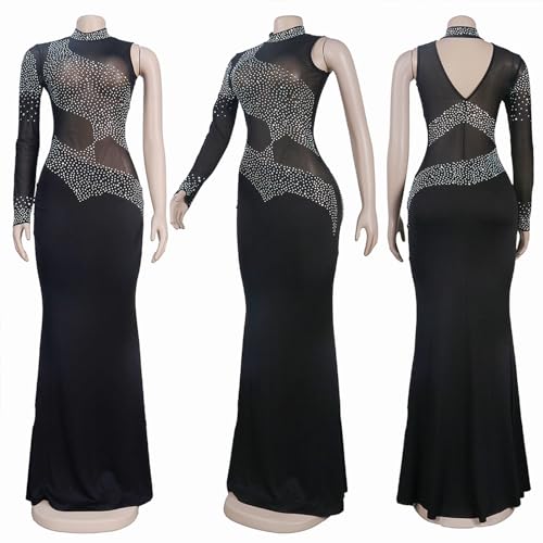 Image of Nagfar Women Rhinestone Sequin Birthday Party Sexy New Year Formal Dress