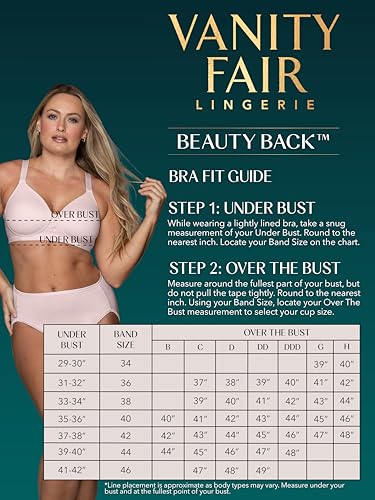 Image of Vanity Fair Women's Full Figure Beauty Back Smoothing Bra, 4 Way Stretch Fabric, Lightly Lined Cups up to H