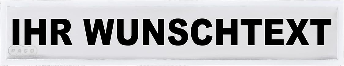 Reflexschild Rückenschild glänzend reflektierend Mikroprismen mit Wunschtext individuell wie RETTUNGSDIENST FEUERWEHR NOTARZT in verschiedenen Farben und Größen (30x5cm, weiß/silber)