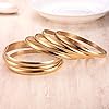 Castillna 14K Gold Plated Gold Bangle Bracelets for Women, Set of 7 Pieces, 7.8 Inches #1