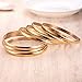 Castillna 14K Gold Plated Gold Bangle Bracelets for Women, Set of 7 Pieces, 7.8 Inches