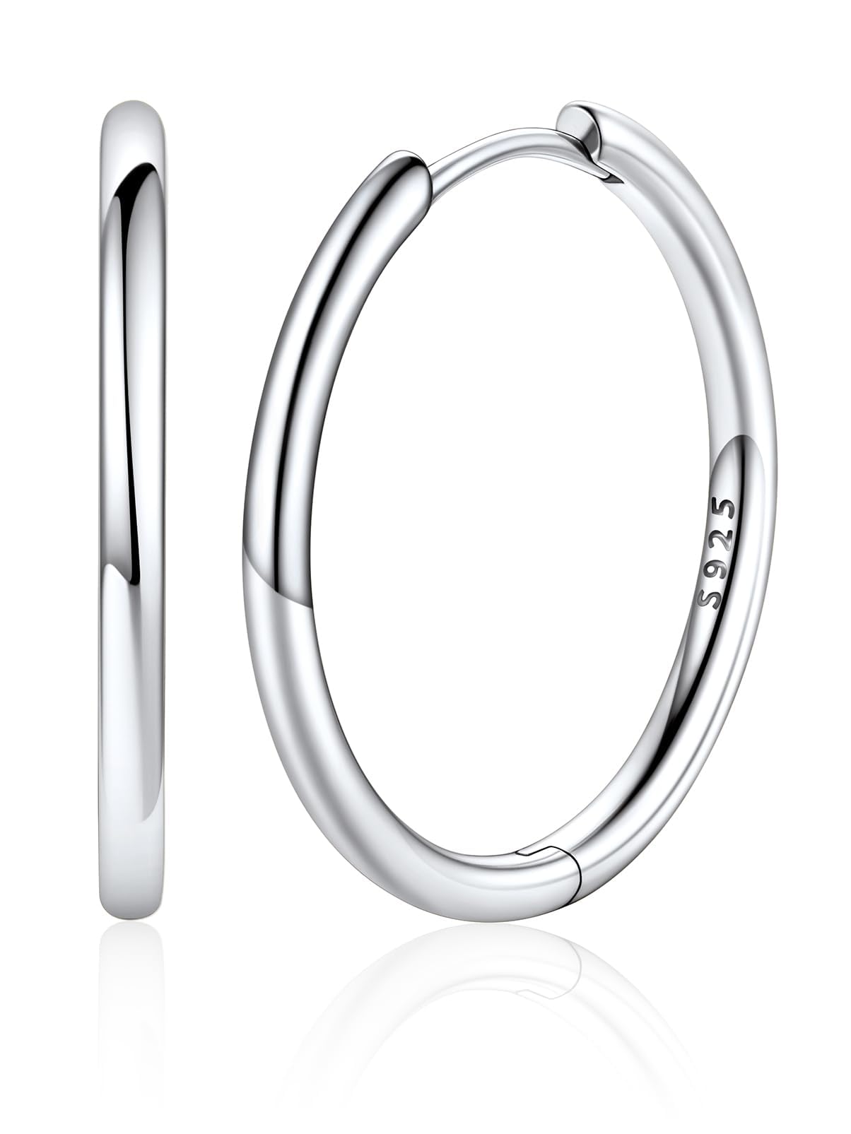 Silvora 925 Sterling Silver Hoop Earrings for Women, Small Huggie Hoops