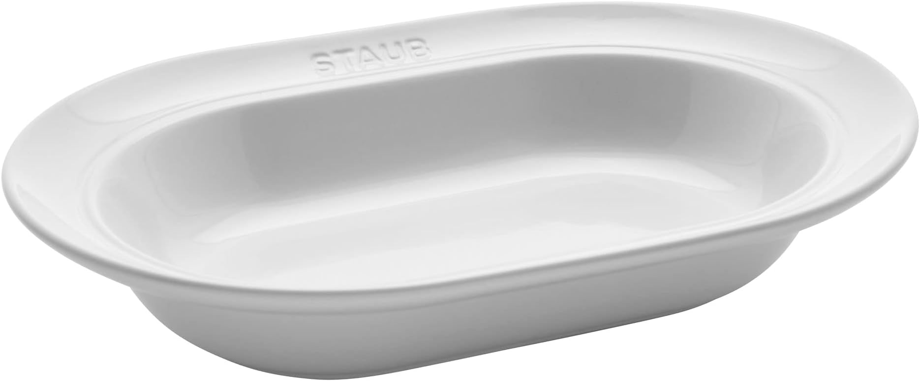 Staub Ceramic Dinnerware 10-inch Oval Serving Dish - White