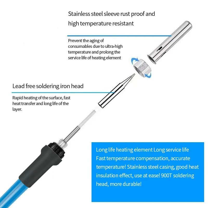 Image of 60 Watt Soldering Iron Temperature Adjustable Electric Soldering Iron, ESD Safe AC220V