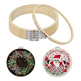 Curtzy Pack de 6 Bastidor para Bordar Madera de Bambú - 19 cm - Bastidores para Bordados...