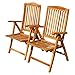 Produktbild ASS Doppelpack Techt Teak Hochlehner Gartensessel Gartenstuhl Sessel Holzsessel Klappsessel Gartenmöbel 7fach verstellbar Holz sehr robust Modell: Summer von