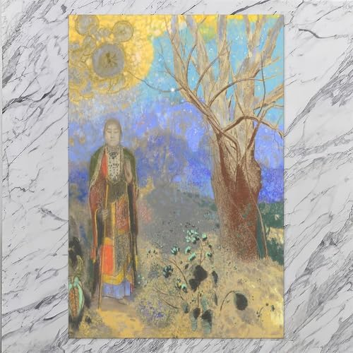 Bouddha Odilon Redon impression toile déco murale chambre moderne sans cadre 30x45 - 7